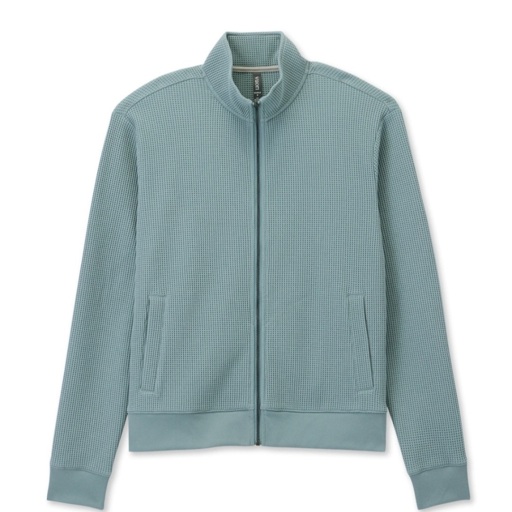 Vuori Men's Zip Up Sweater in Light Blue